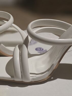 White Strappy Heeled Sandals - Women